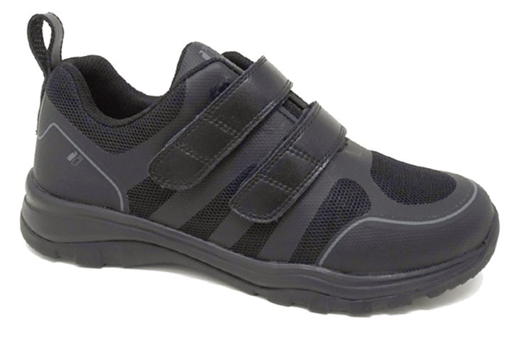 9731-V - Fitec Men's Double Straps Walking Shoes with Slip Resistant Soles Black