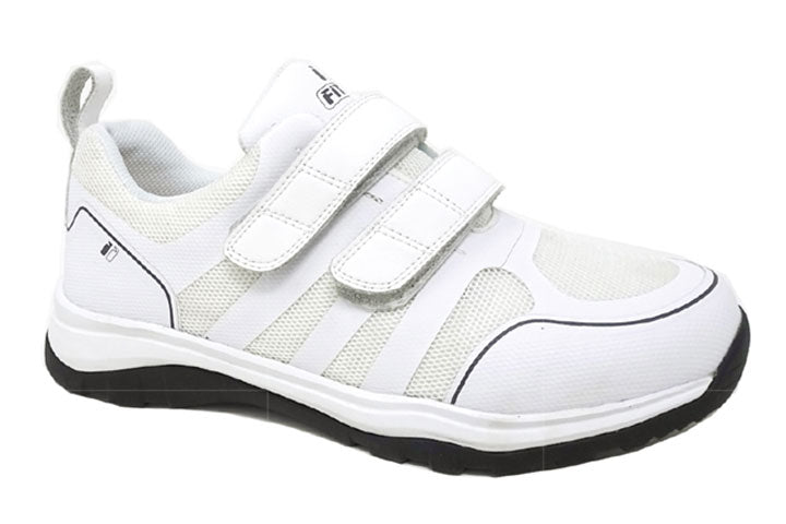 9731-V - Fitec Men's Double Straps Walking Shoes with Slip Resistant Soles White