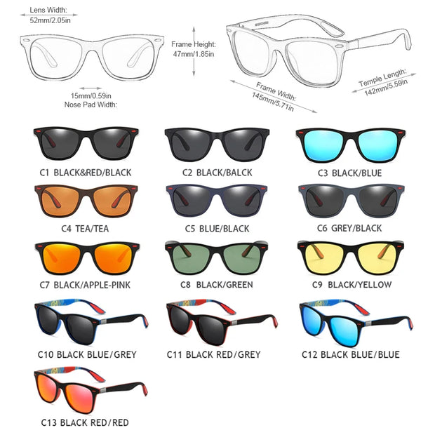 Classic Square Polarized Sunglasses