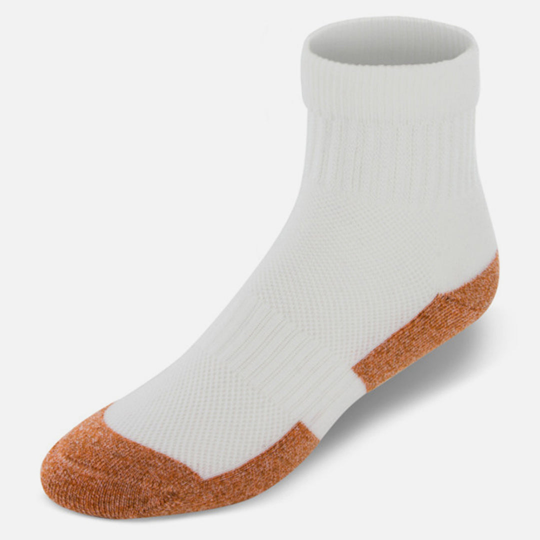 Non-Binding Copper Cloud Diabetic Socks - Ankle High Unisex White  (3 pk)