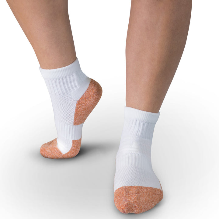 Non-Binding Copper Cloud Diabetic Socks - Ankle High Unisex White  (3 pk)