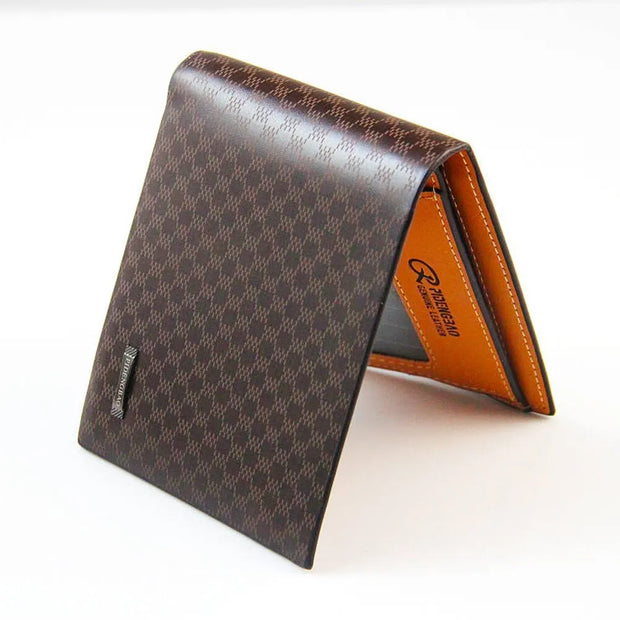 High-Quality Leather Checked Wallet