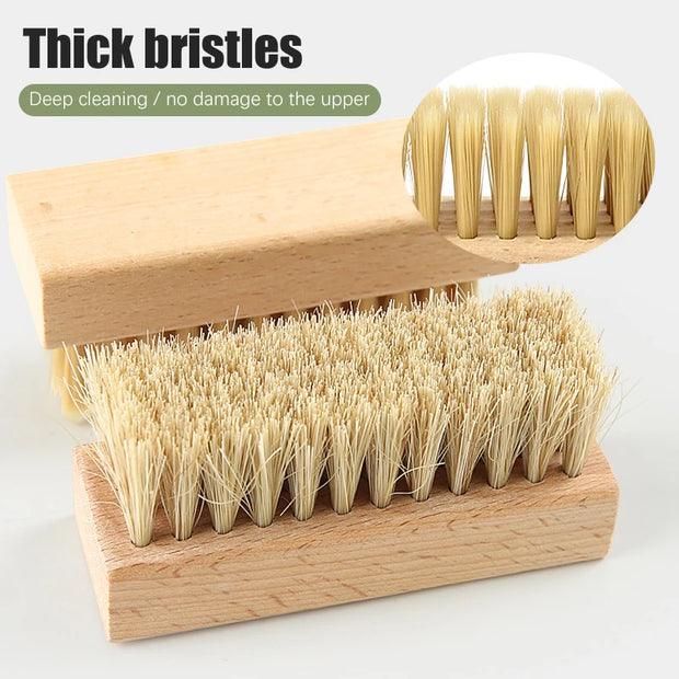 Wood Handle Pig Bristles Shoe Brush