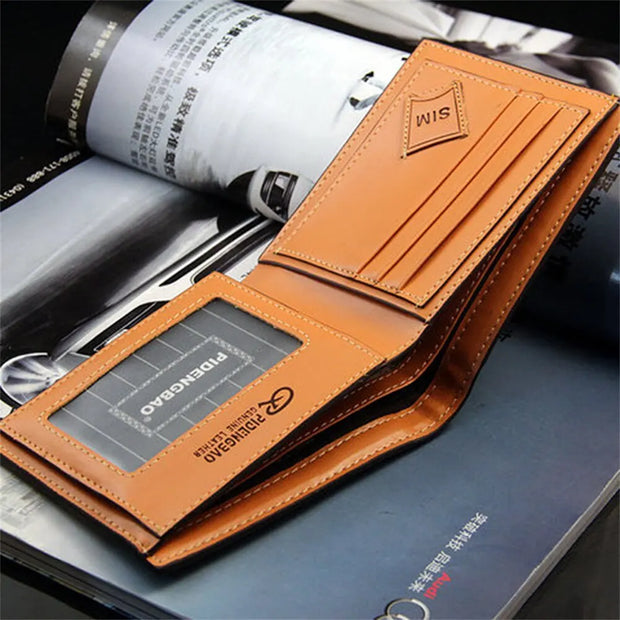 High-Quality Leather Checked Wallet