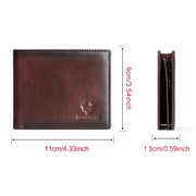 KAVIS Handmade Men's Wallet - Genuine Leather RFID Block