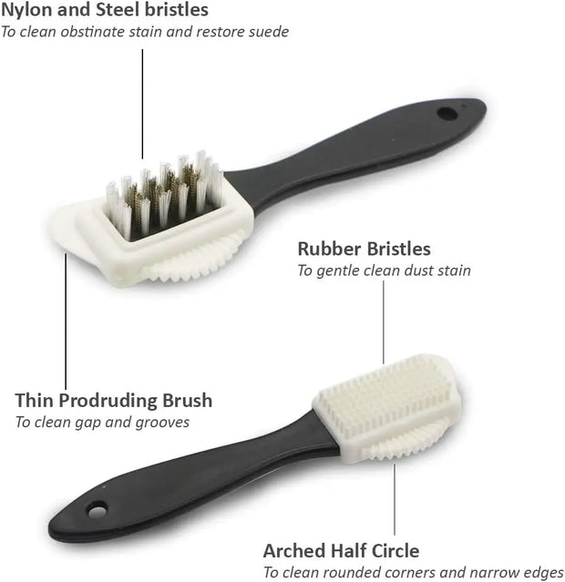 3-Sided Cleaning Shoe Brush for Suede & Nubuck