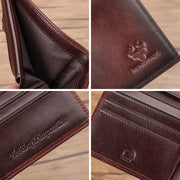 KAVIS Handmade Men's Wallet - Genuine Leather RFID Block