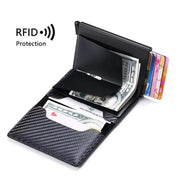 RFID Blocking Men's Wallet - Designer Aluminum Credit Card Holder with Money Clip