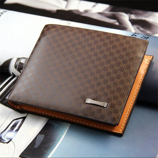 High-Quality Leather Checked Wallet