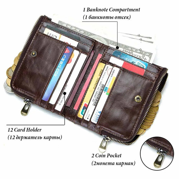 RFID Genuine Vintage Leather Wallet