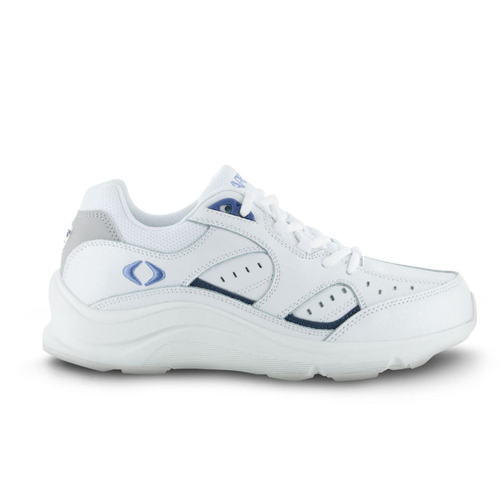 Women's Lace Walking Shoe - V-Last - White/Periwinkle