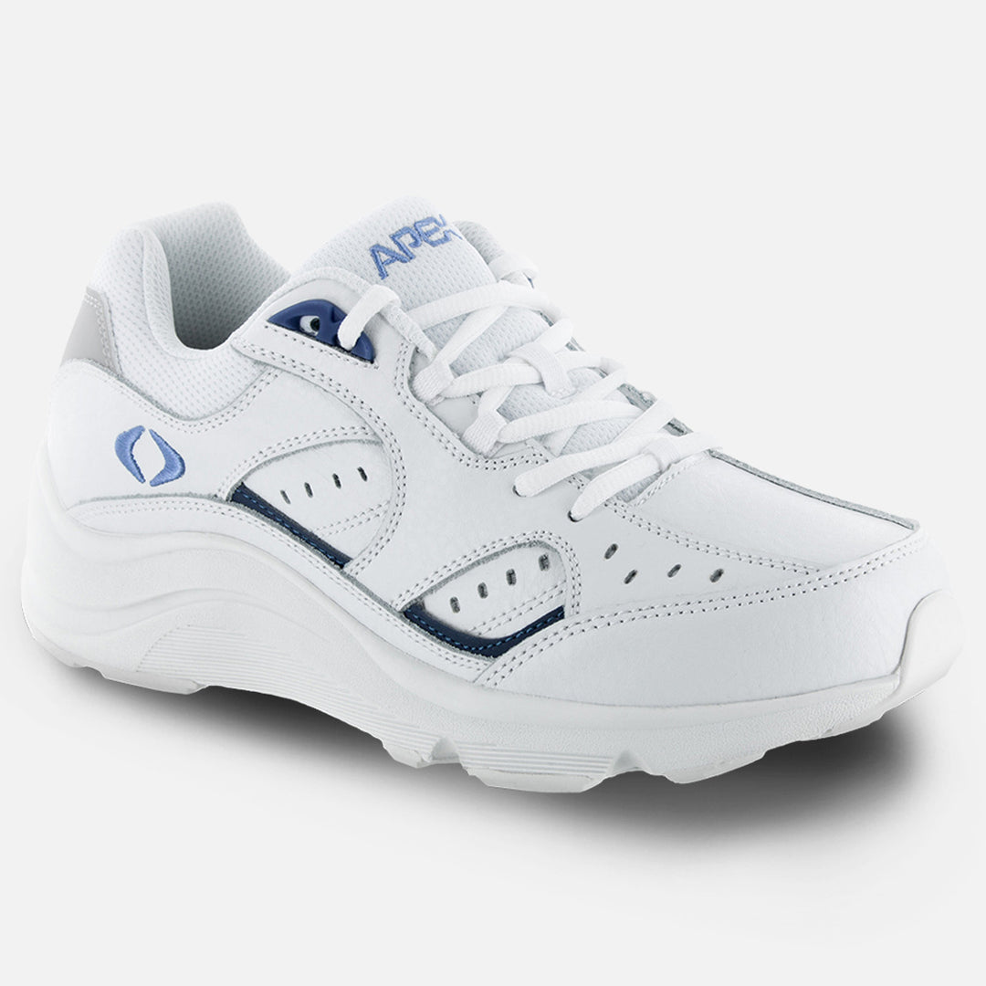 Women's Lace Walking Shoe - V-Last - White/Periwinkle