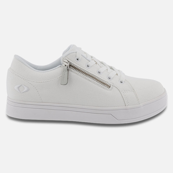 Women's Blutcher Canvas Zip - White