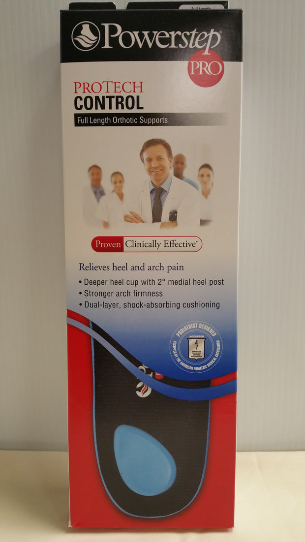 Powerstep Protech Control - Full Length Orthotic Insole Shoe Inserts 