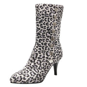 Leopard-Printed Shoes Women's Snow Boots