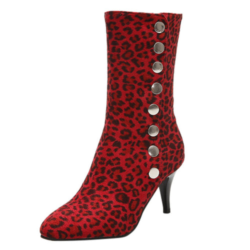 Leopard-Printed Shoes Women's Snow Boots