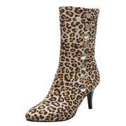 Leopard-Printed Shoes Women's Snow Boots