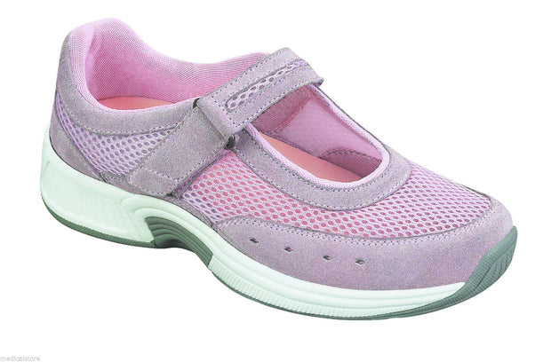 Bristol Pink Velcro - Orthofeet -  Casual - Mary Jane Diabetic Shoes  - 856