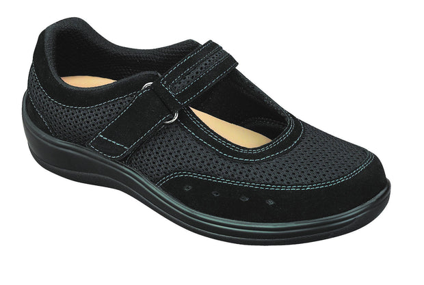 Chattanooga Black Velcro - Orthofeet -  Casual - Mary Jane Diabetic Shoes  - 851