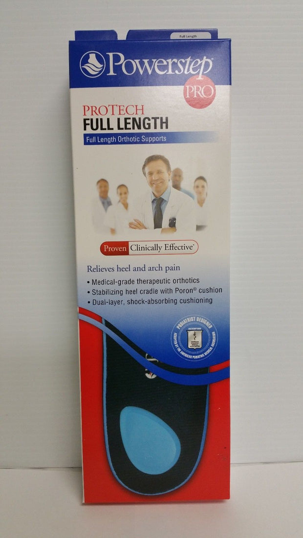 Powerstep Protech Full Length Orthotic Insoles Shoe Inserts