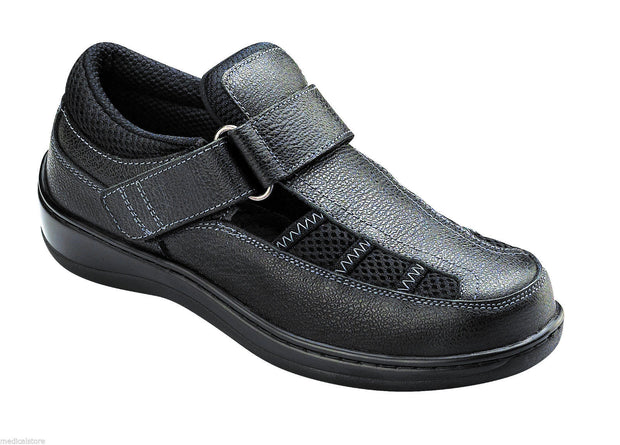 Sarasota Beach - Black - Orthofeet - Fisherman Sandal - Diabetic Shoes - 871